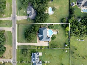 Real estate drone photography lot lines